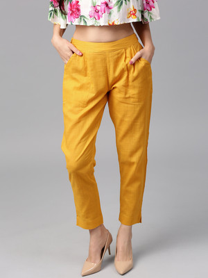 Adhisa Regular Fit Women Yellow Trousers