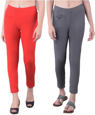 Comfort Lady Relaxed Women Red, Grey Trousers