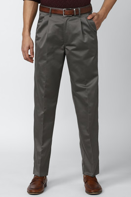 PETER ENGLAND Regular Fit Men Grey Trousers