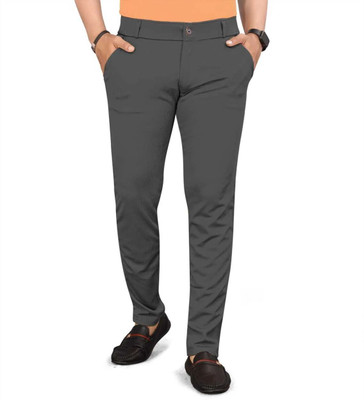 Shreyannk Slim Fit Men Black, Grey Trousers