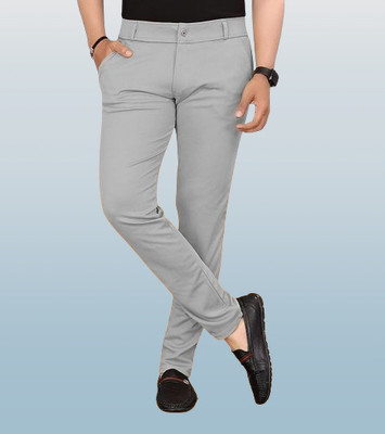 ISUEL FAB Slim Fit Men Grey Trousers