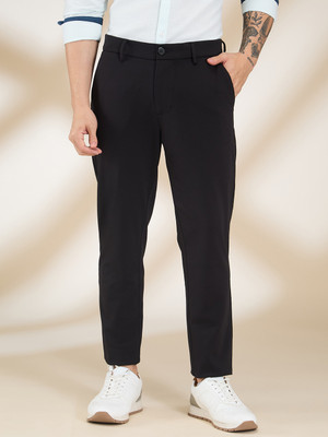 BEING HUMAN Regular Fit Men Black Trousers