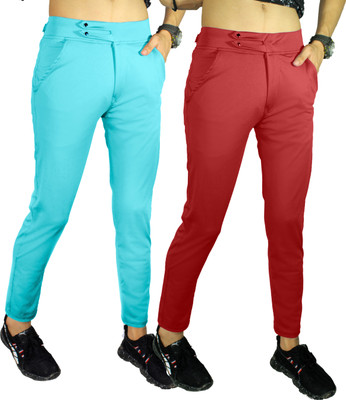SK Clasy Slim Fit Men Pink Trousers