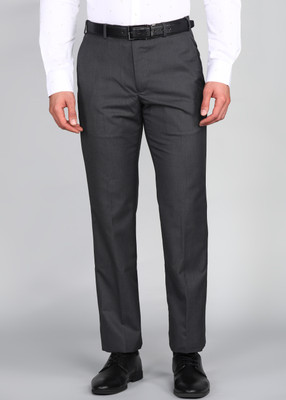 PARK AVENUE Regular Fit Men Black Trousers