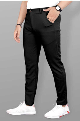 ynam Relaxed Men Black Trousers