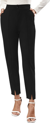 Dhruvil Impex Comfort Fit Women Black Trousers