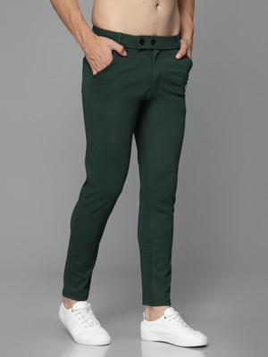 We Perfect Slim Fit Men Green Trousers