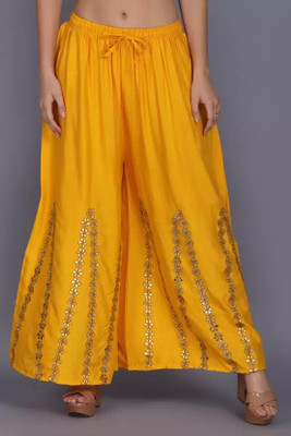 OMAYA Relaxed Women Yellow Trousers