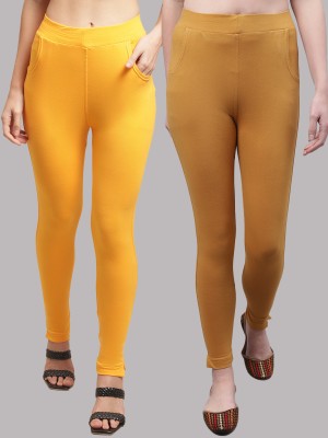 VALLES365 by S.c. Regular Fit Women Orange, Yellow Trousers