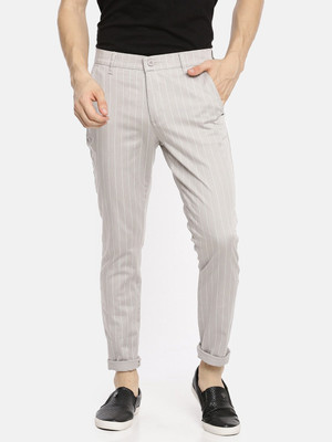The Indian Garage Co. Slim Fit Men Grey Trousers