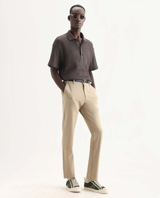 RARE RABBIT Regular Fit Men Brown Trousers