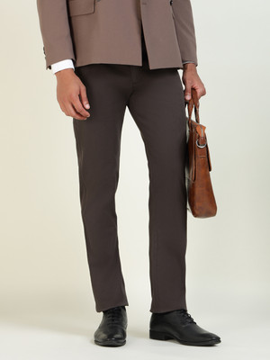 Hancock Slim Fit Men Brown Trousers