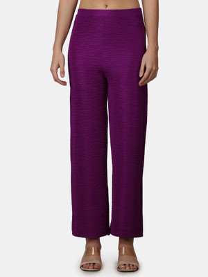 POPWINGS Regular Fit Women Purple Trousers