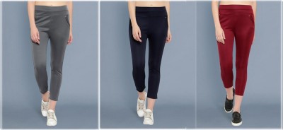 Miraksh Regular Fit Women Grey, Multicolor, Black Trousers