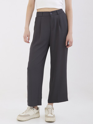 Spykar Loose Fit Women Black Trousers