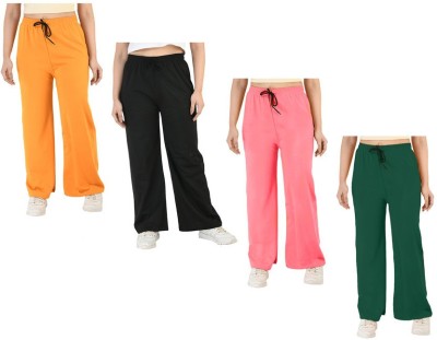 IndiWeaves Regular Fit Women Yellow, Pink, Green Trousers