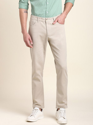 Dennis Lingo Slim Fit Men Beige Trousers