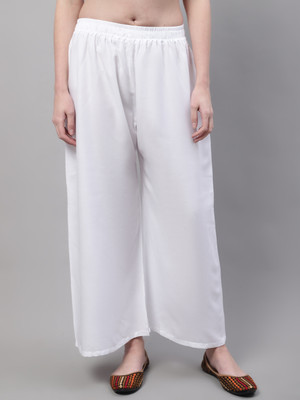 VALLES365 by S.c. Flared Men White Trousers