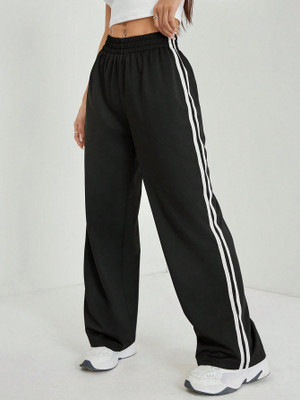 Dockstreet Loose Fit Women White, Black Trousers