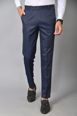 ALMONDS Regular Fit Men Blue Trousers
