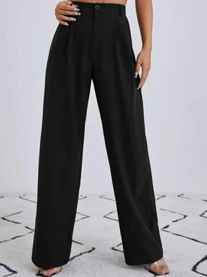 NEXT ONE Loose Fit Women Black Trousers