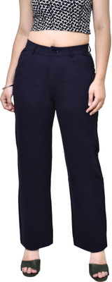 Urban weave Regular Fit Women Blue Trousers