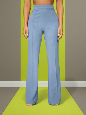 HouseOfCommon Regular Fit Women Light Blue Trousers
