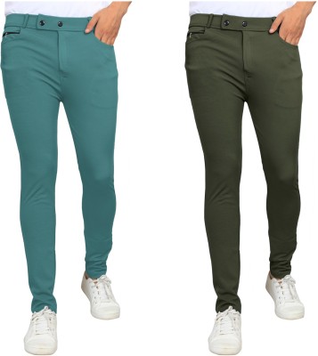 STYLE AND SHINE Regular Fit Men Dark Green, Light Green Trousers