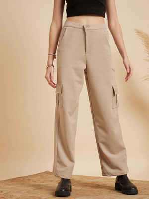 MINT STREET Regular Fit Women Beige Trousers
