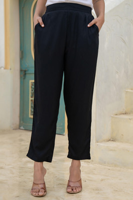 Juniper Regular Fit Women Black Trousers