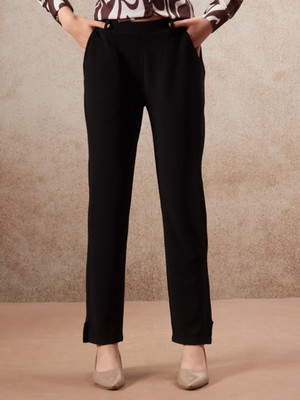 all about you Skinny Fit Women Black Trousers
