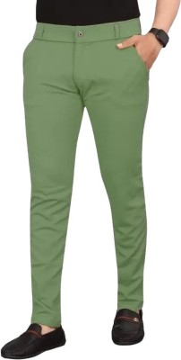 JEMIJENI Slim Fit Men Light Green Trousers