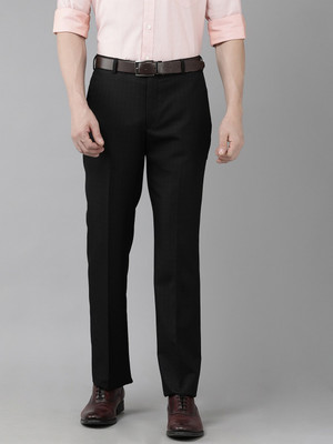 PARK AVENUE Regular Fit Men Black Trousers