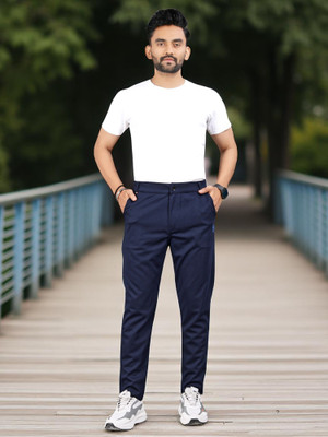 HK HUB Regular Fit Men Dark Blue Trousers