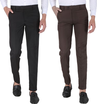 SEVEN HUNTERS Regular Fit Men Black, Brown Trousers