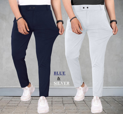 TENIT Slim Fit Men Blue, Silver Trousers
