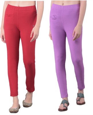 Comfort Lady Relaxed Women Maroon, Pink Trousers