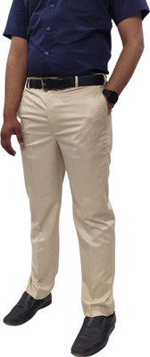 Clavelite Regular Fit Men Beige Trousers