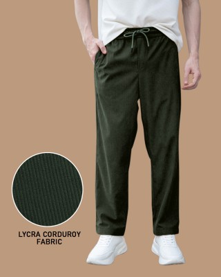 INDICLUB Relaxed Men Dark Green Trousers