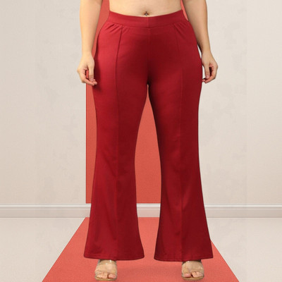 Anitafashion Loose Fit Women Maroon Trousers