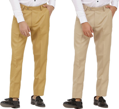 Kavita Fasion Regular Fit Men Khaki, Beige Trousers