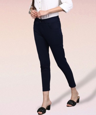 fithub Slim Fit Women Blue Trousers