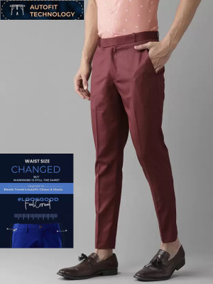 Blends Trendz Slim Fit Men Maroon Trousers