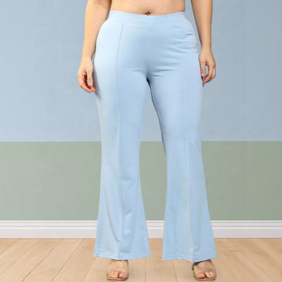 Anitafashion Loose Fit Women Light Blue Trousers