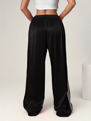 TRUFFLEGUM Loose Fit Women Black Trousers