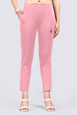 Harmony Slim Fit Women Pink Trousers