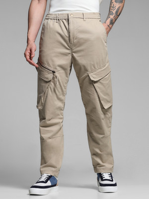 JACK & JONES Regular Fit Men Beige Trousers