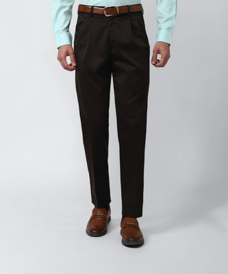 PETER ENGLAND Regular Fit Men Black Trousers