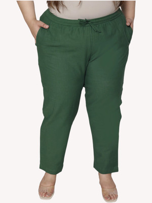 Prin Fashion House Regular Fit Women Green Trousers