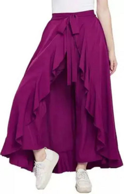 Yashdiv Garmentz Flared Women Purple Trousers